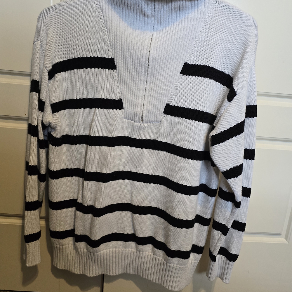 Striped Black and White Woman's Sweater
